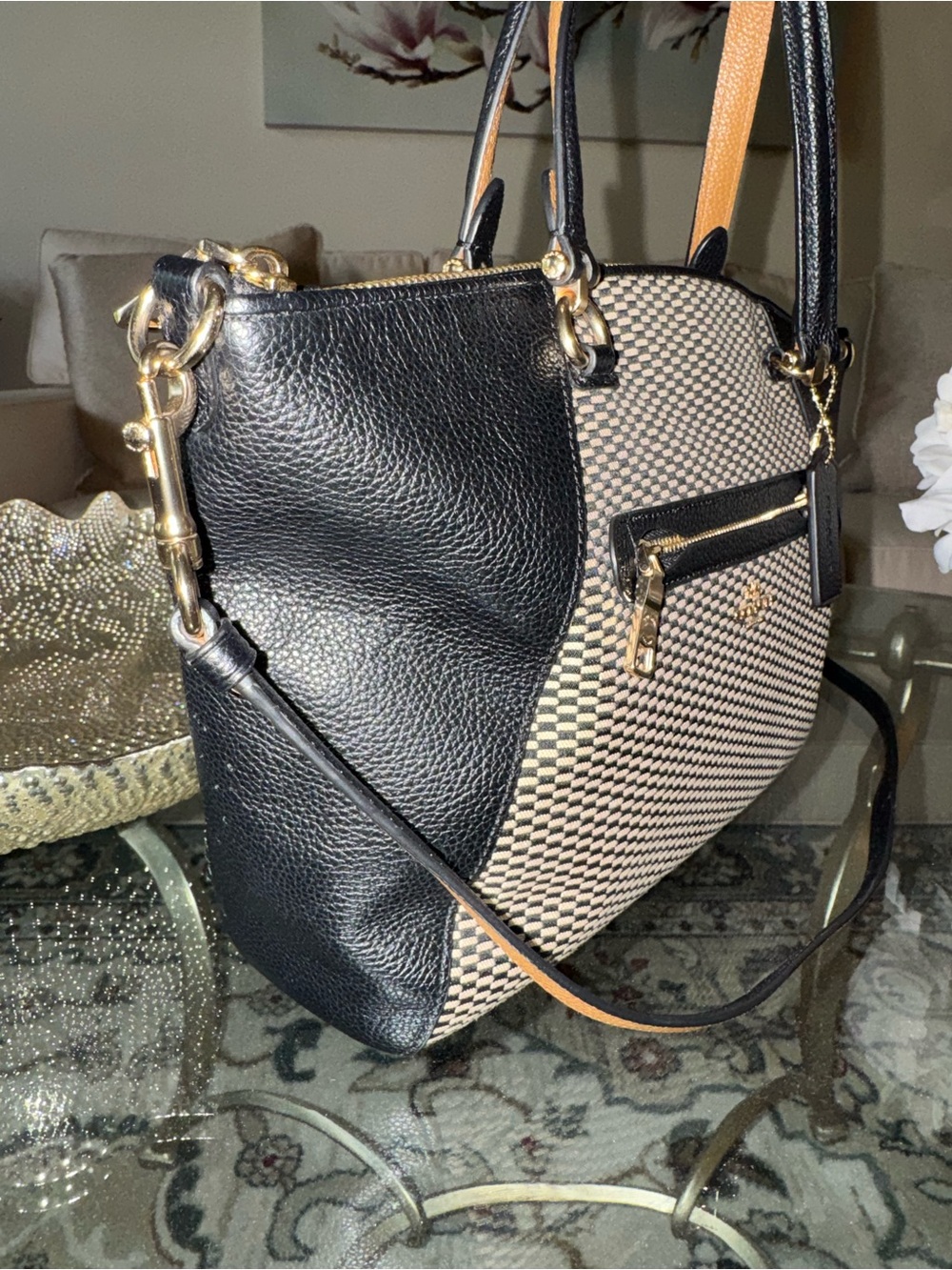 Coach Prairie Satchel in Legacy Jacquard And Black Leather C1881-29848. - Picture 7 of 16